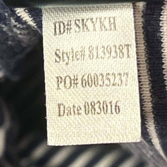 Ralph Lauren Nightgown M Navy Blue White Stripe Long Sleeve Sleep SKYKH 813938T - Picture 14 of 15